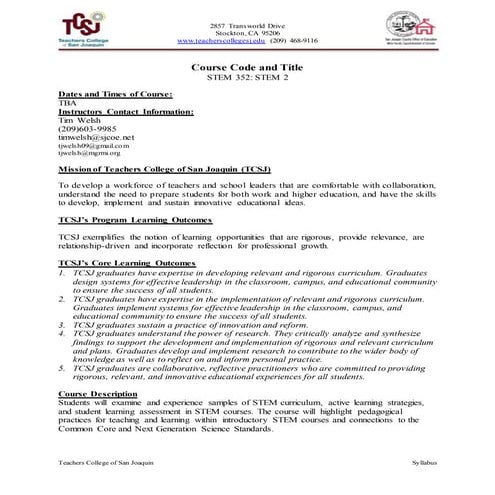 Industrial technology stem syllabus