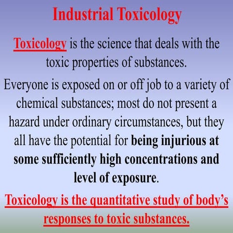 Industrial toxicology