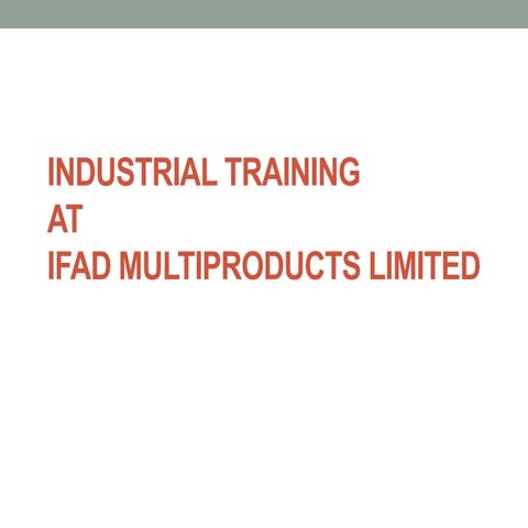 Industrial training