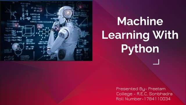 Industrial training   machine learning 
