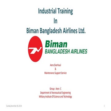 Industrial training in biman bangladesh airlines ltd final