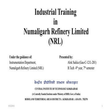 Industrial training at Numaligarh Refinery Limited ( Instrumentation Engineer...