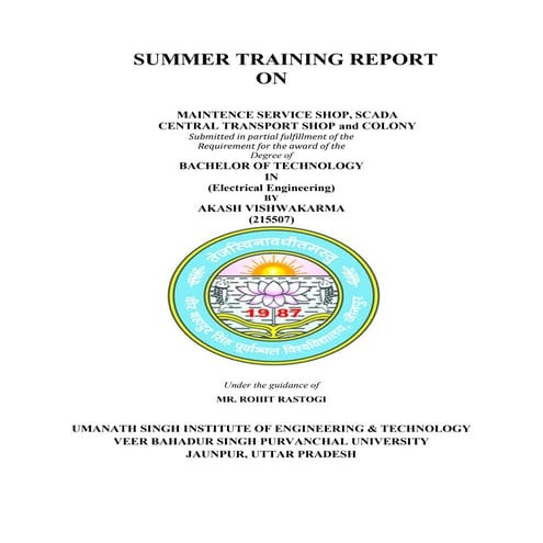 DLW Electrical Engineering industrial training Report 