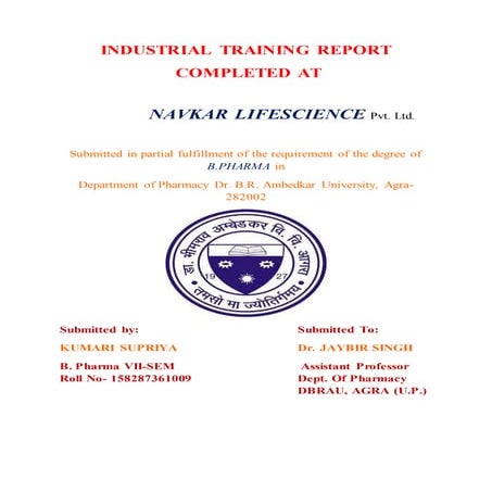 Industrial trainingsupriya report