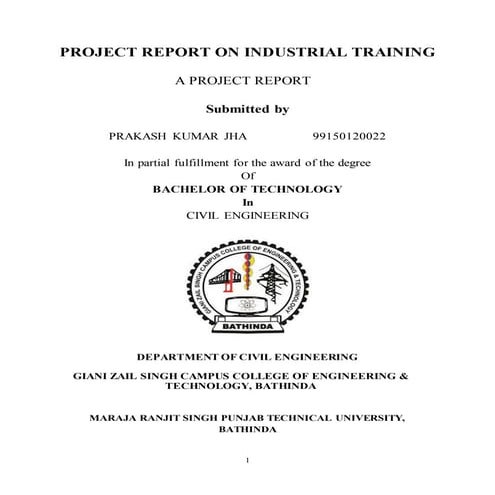 Industrial trainning project report for Civil Engineering