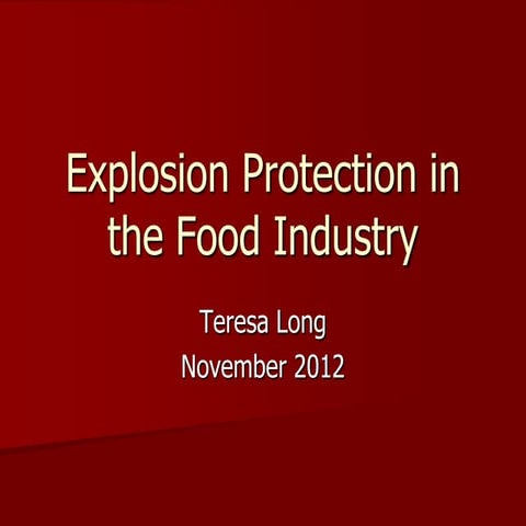 Explosion Protection in the Food Industry
