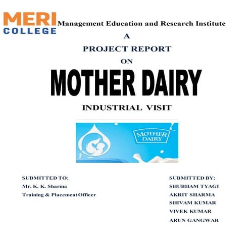 Mother dairy Industrial visit
