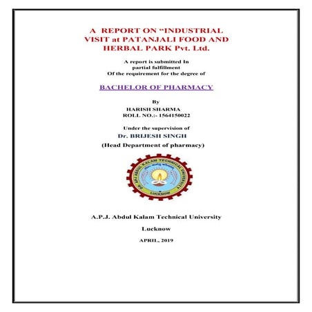 Industrial visit report part 1