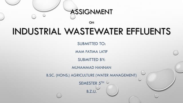 Industrial Wastewater Effluents
