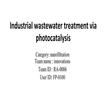 Industrial wastewater treatment via photocatalysis