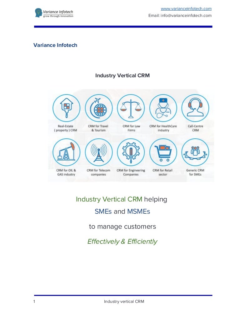 Industry verticals CRM Solutions
