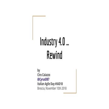Industry 4.0 … Rewind