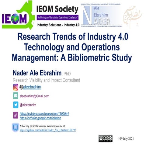 Research Trends of Industry 4.0, Technology and Operations Management: A Bibl...