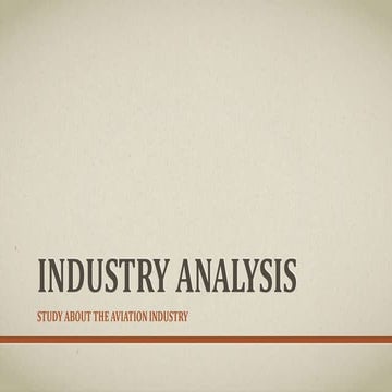 Indian Aviation Industry  analysis 