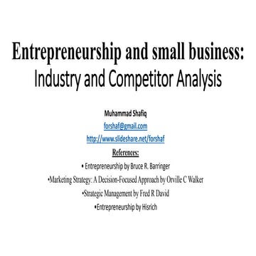 Industry and competitor analysis lec 5