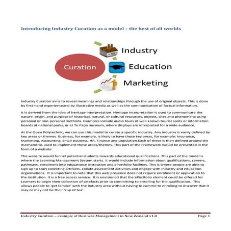 Industry curation handout fv