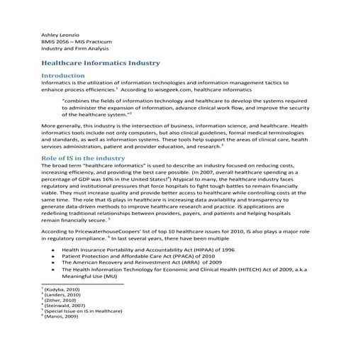 Industry and Firm Analysis