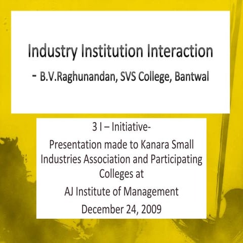 Industry Institution Interaction-B.V.Raghunandan