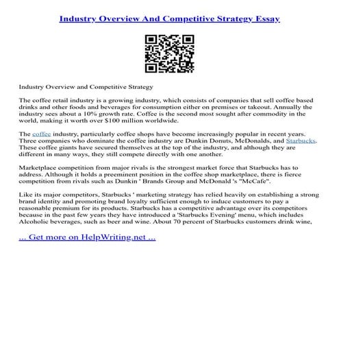 Industry Overview And Competitive Strategy Essay | PDF