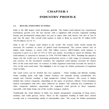 Industry profile_global and indian retail industry