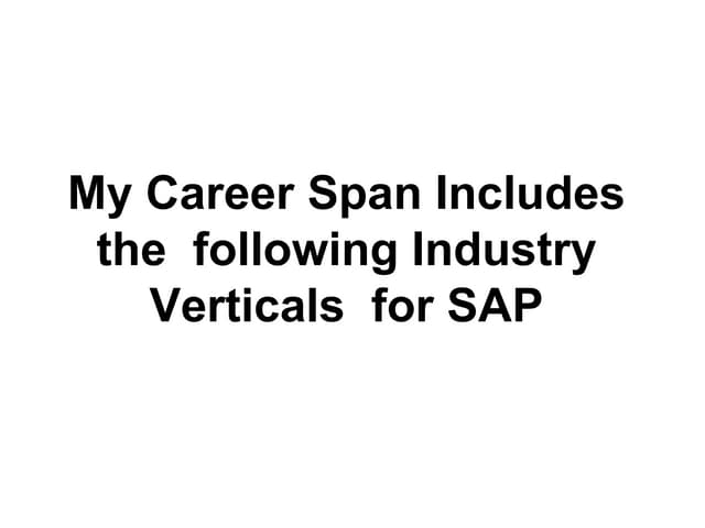 My Industry verticals (SAP)
