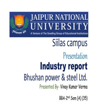 Industry visit bhushan power & steel ltd. | PPTX