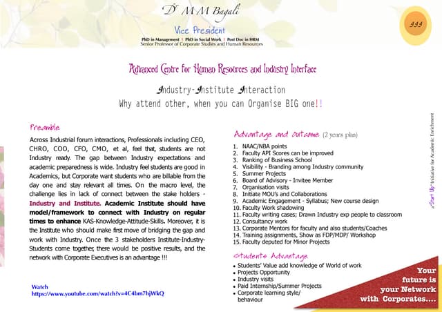 Industry institute centre .....MM Bagali / Dr. M M Bagali 