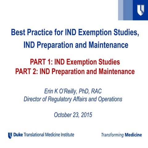 IND Application Process and Best Practices | PPT