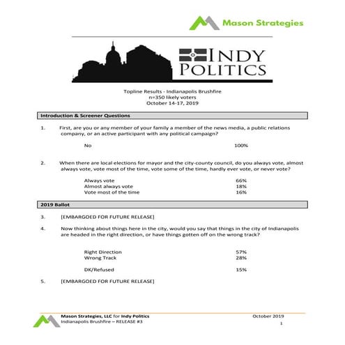 Indy Politics Mason Strategies October poll (City-County Council)