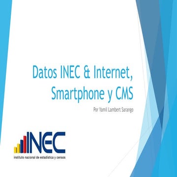 Datos Inec Intenret, Smartphone con CMS  - Ecuador