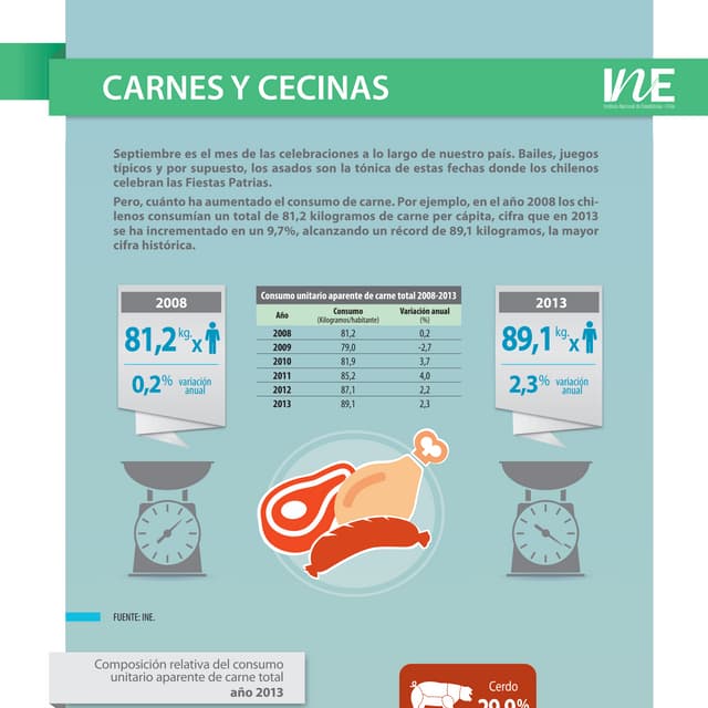 INE CHILE. Consumo de Carnes y Cecinas