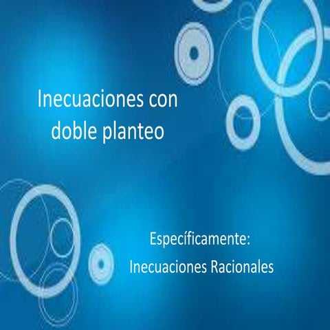 Inecuaciones Racionales