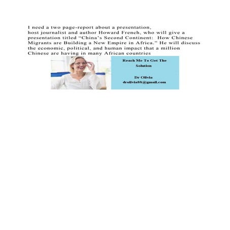 I need a two page-report about a presentation,host journalist and .docx