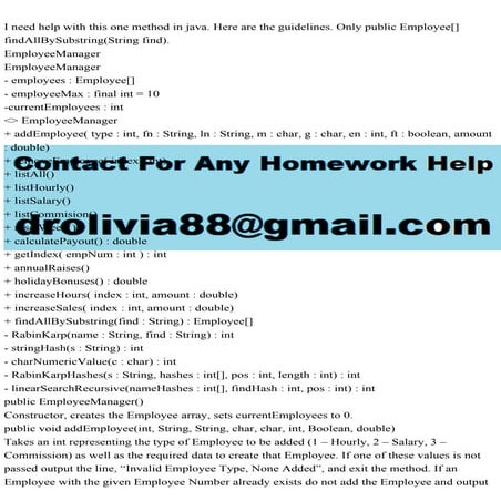 I need help with this one method in java. Here are the guidelines. O.pdf