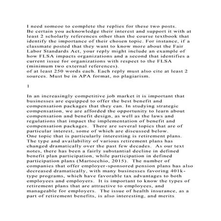 I need someoe to complete the replies for these two posts. Be cert.docx