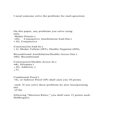 I need someone solve the problems for each quiestionOn.docx