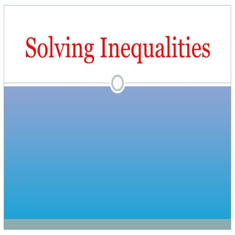 Inequalities mathematics grade nine igcse.ppt