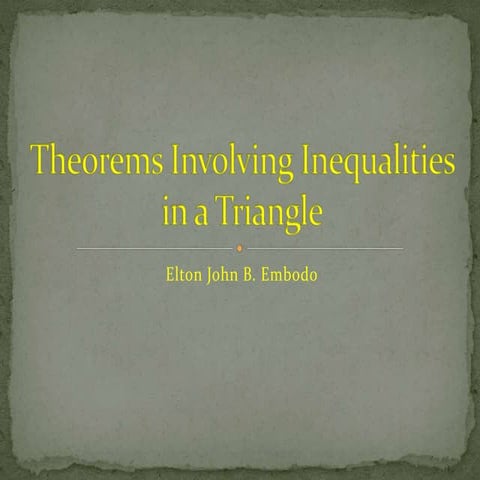 Inequalities in a triangle