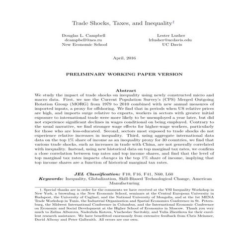 Trade Shocks, Taxes, and Inequality