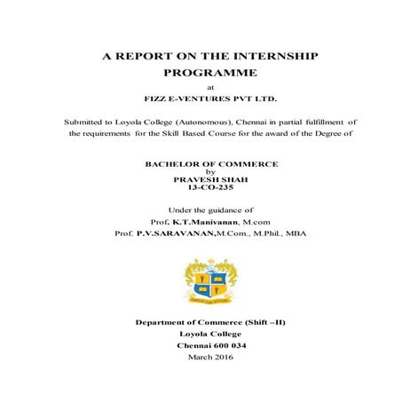 Inernship report fizz final