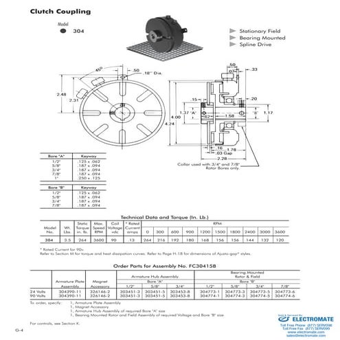 Inertia dynamics clutchcplng304_specsheet