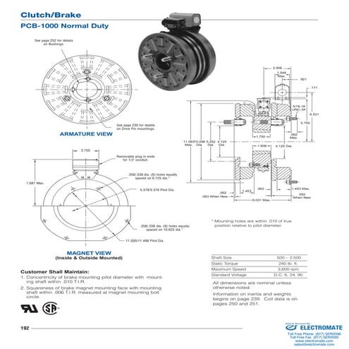 Inertia dynamics pcb1000fp_specsheet