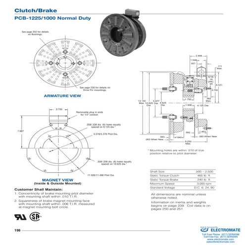 Inertia dynamics pcb1225_1000f_specsheet