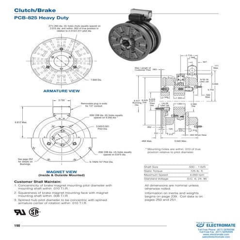 Inertia dynamics pcb825fhd_specsheet