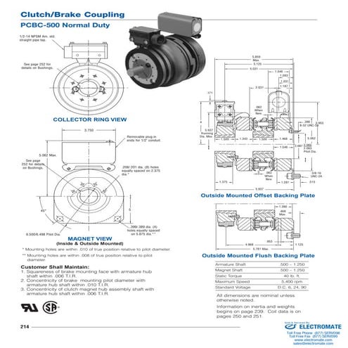 Inertia dynamics pcbc500f_specsheet