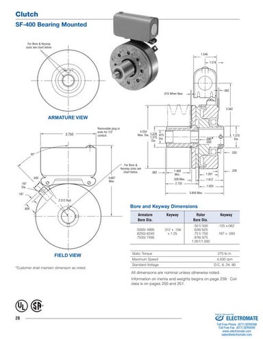 Inertia dynamics sf400b_specsheet