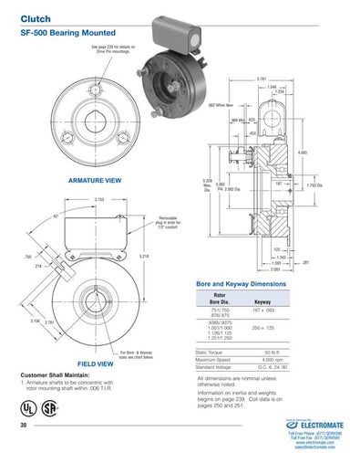 Inertia dynamics sf500b_specsheet