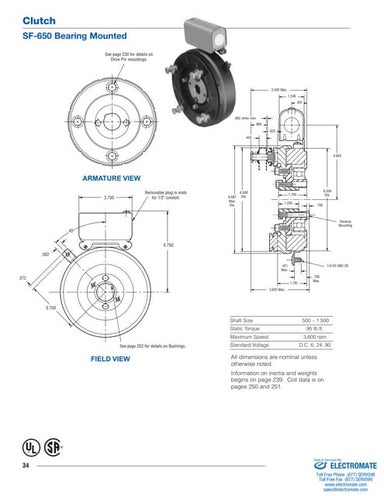 Inertia dynamics sf650b_specsheet