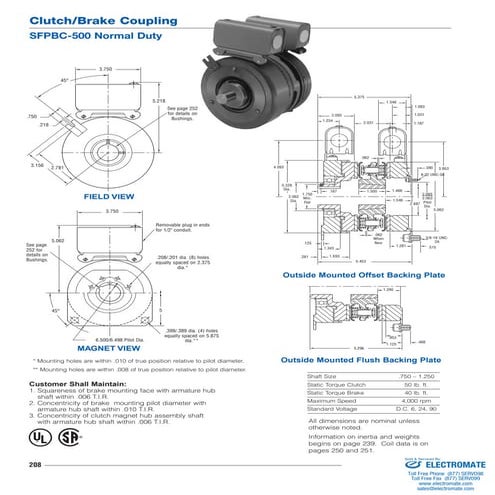 Inertia dynamics sfpbc500f_specsheet