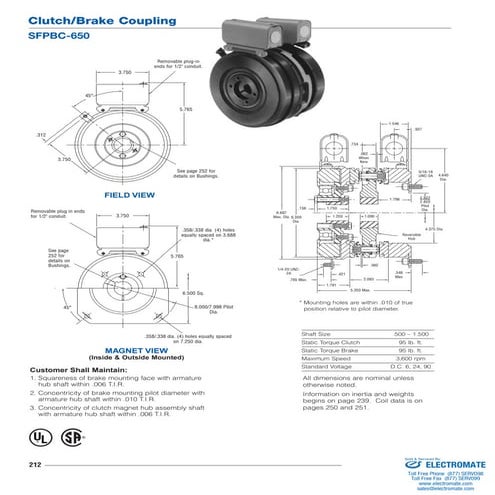 Inertia dynamics sfpbc650fp_specsheet